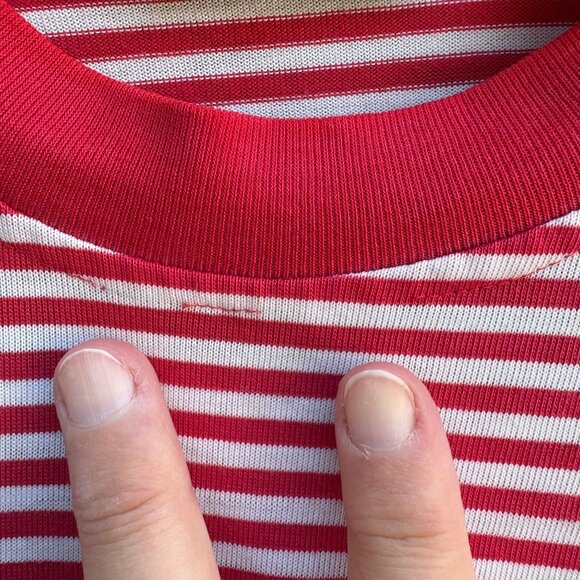 Gitano Collection Vintage Y2K 90s Womens South Pacific Red Striped Cropped Shirt - Picture 5 of 9